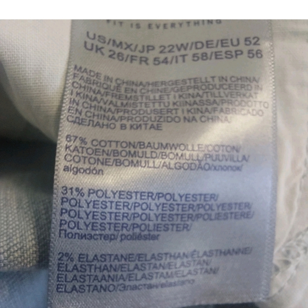 NYDJ Womens Jeans Size 22W Oceanfront Blue Marilyn Straight Release Hem New - Picture 9 of 9